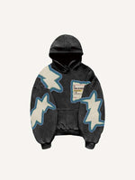 Medicine Bottle&Letter Faux Decal Print Slant Pockets Hoodie