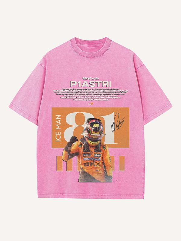 Oscar Piastri Print Round Neck T-shirt