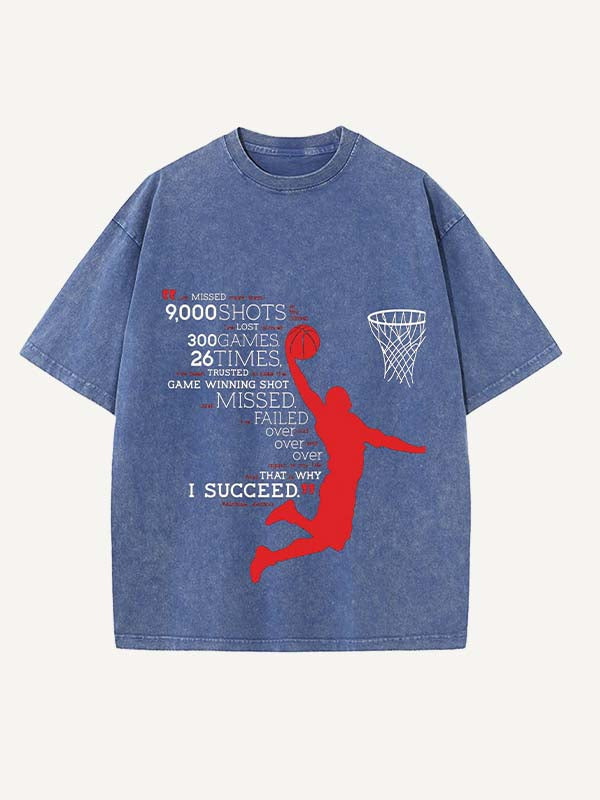 Basketball Aesthetic Print Round Neck T-shirt