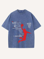 Basketball Aesthetic Print Round Neck T-shirt