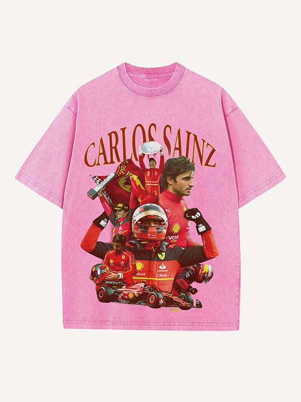 Carlos Sainz Print Round Neck T-shirt