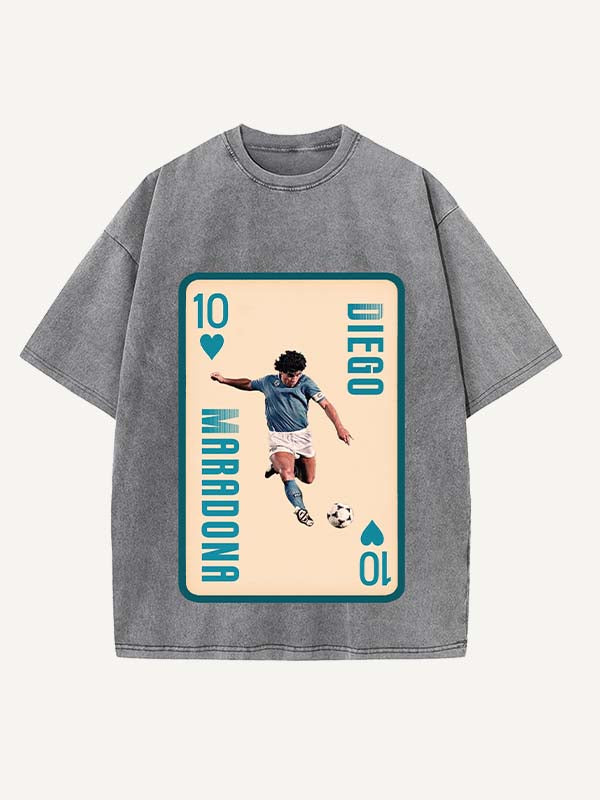 Diego Maradona Print Round Neck T-shirt