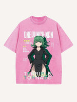 One-Punch Man Print Round Neck T-shirt