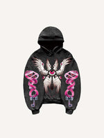 Eye&Wing&Graphic Print Slant Pockets Hoodie