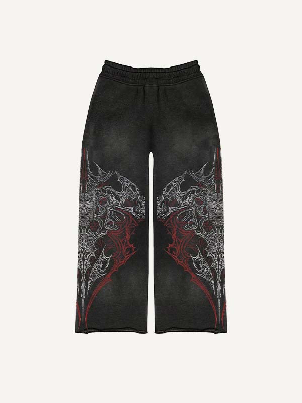 Graphic Print Elastic Waist Pants