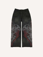 Graphic Print Elastic Waist Pants