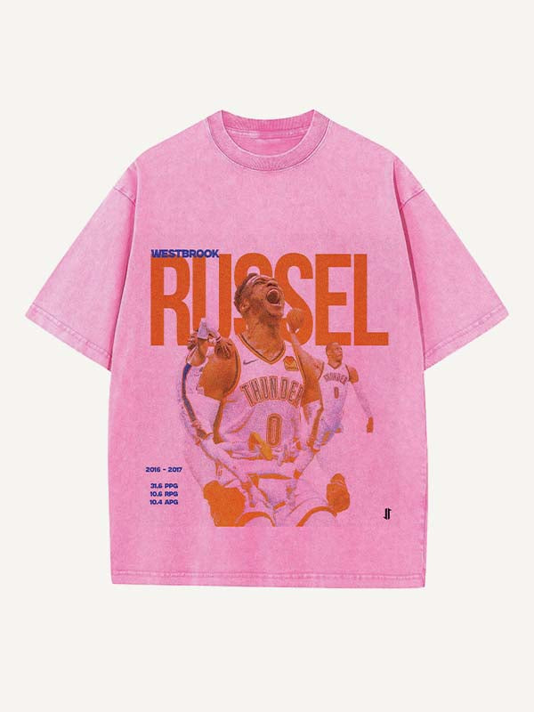 Russell Westbrook Print Round Neck T-shirt