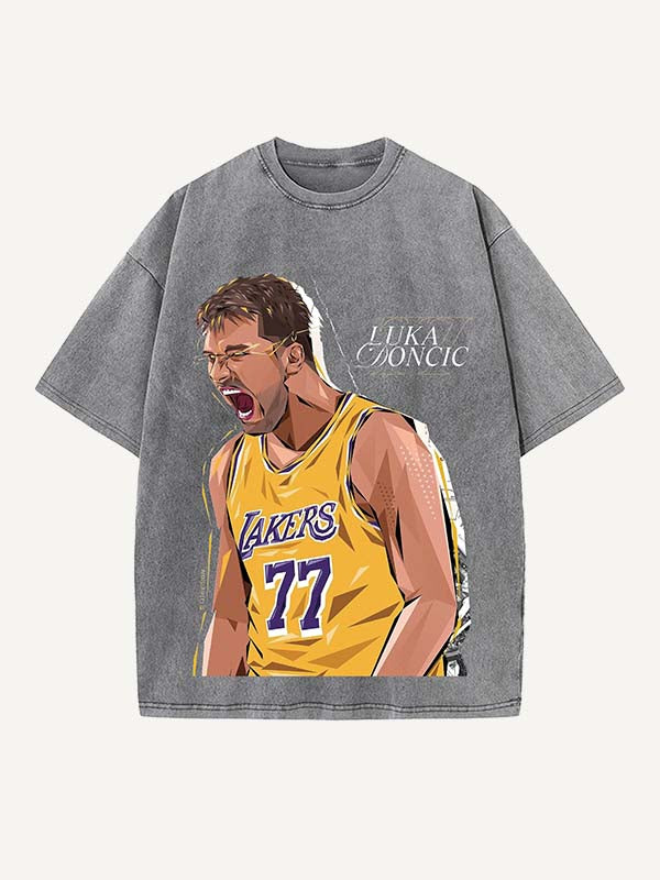 Luka Dončić Print Round Neck T-shirt