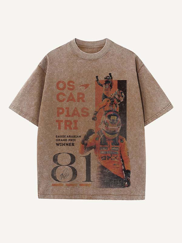 Oscar Piastri Print Round Neck T-shirt