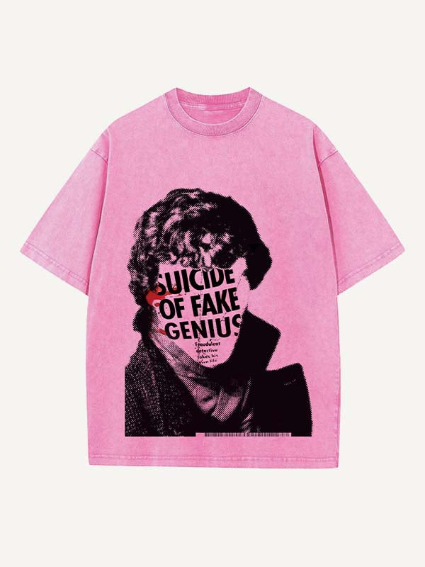 Sherlock Print Round Neck T-shirt