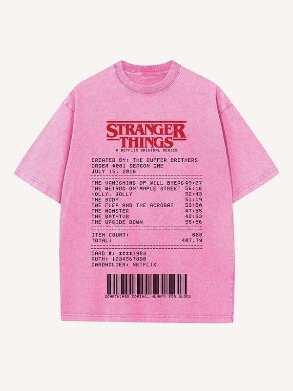 Stranger Things Print Round Neck T-shirt