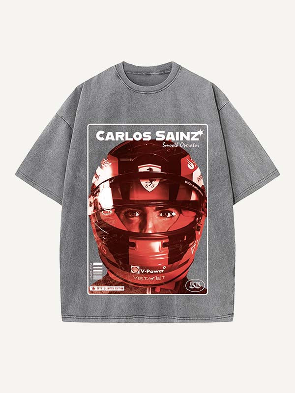 Carlos Sainz Print Round Neck T-shirt