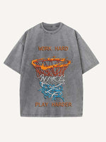 Basketball Aesthetic Print Round Neck T-shirt