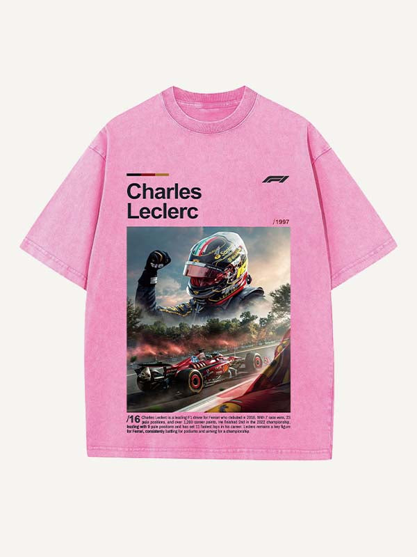 Charles Leclerc Print Round Neck T-shirt