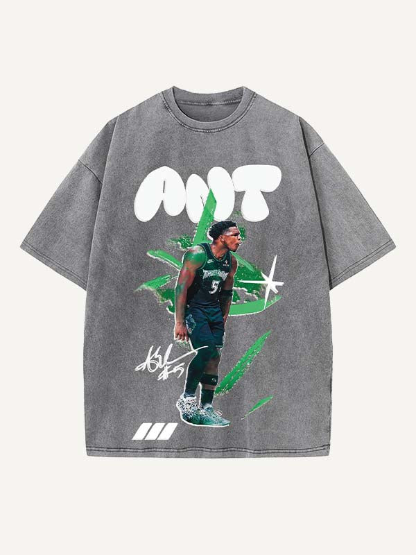 Anthony Edwards Print Round Neck T-shirt