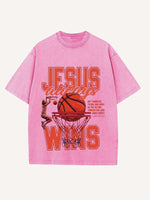 Basketball Aesthetic Print Round Neck T-shirt