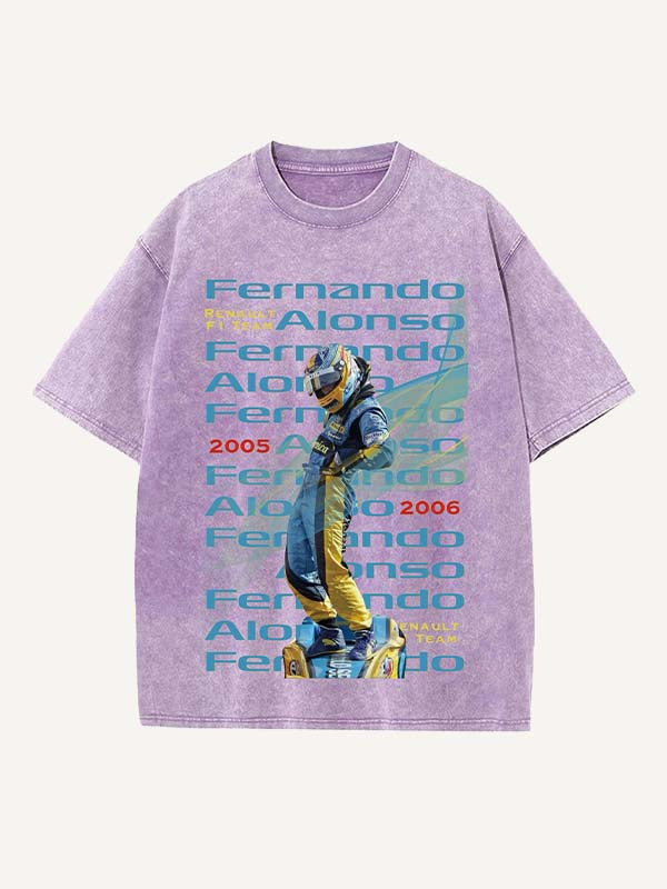 Fernando Alonso Print Round Neck T-shirt