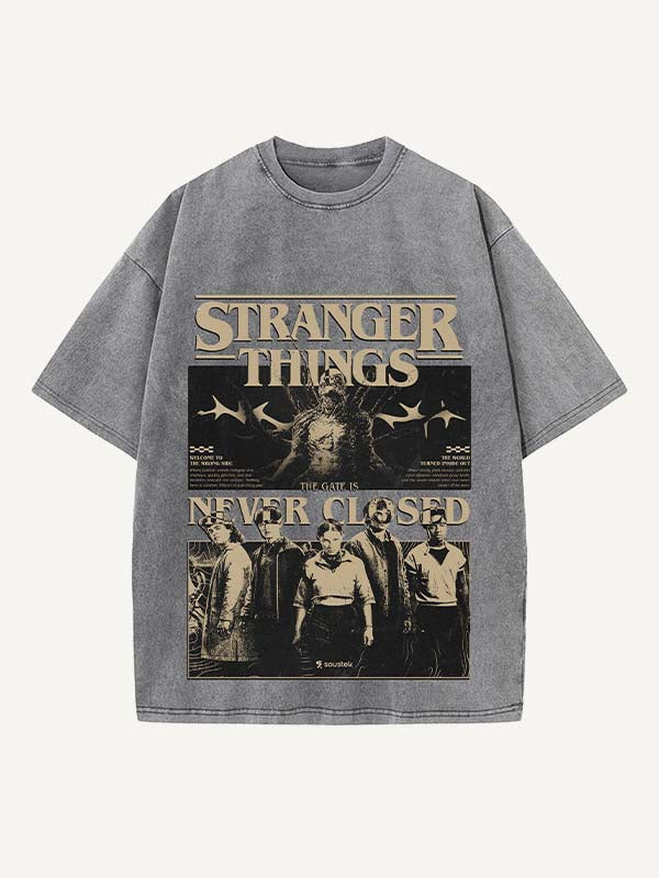 Stranger Things Print Round Neck T-shirt