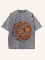 Basketball Aesthetic Print Round Neck T-shirt