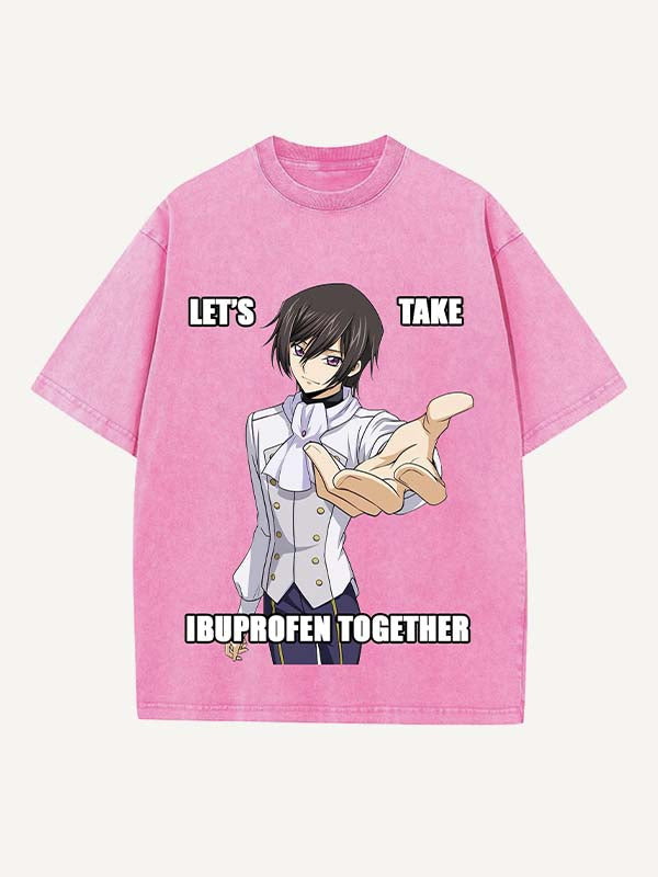 Code Geass Print Round Neck T-shirt