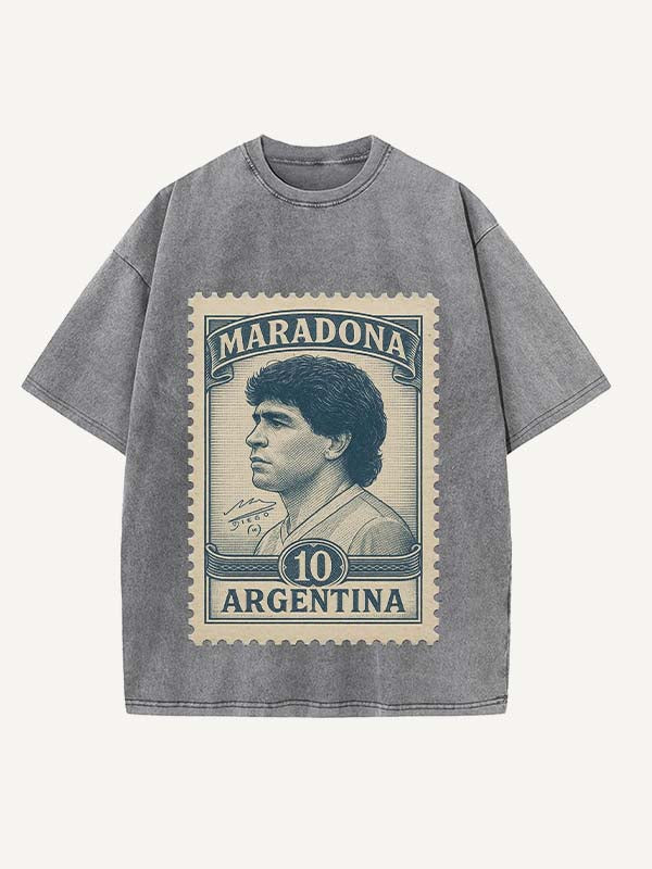 Diego Maradona Print Round Neck T-shirt