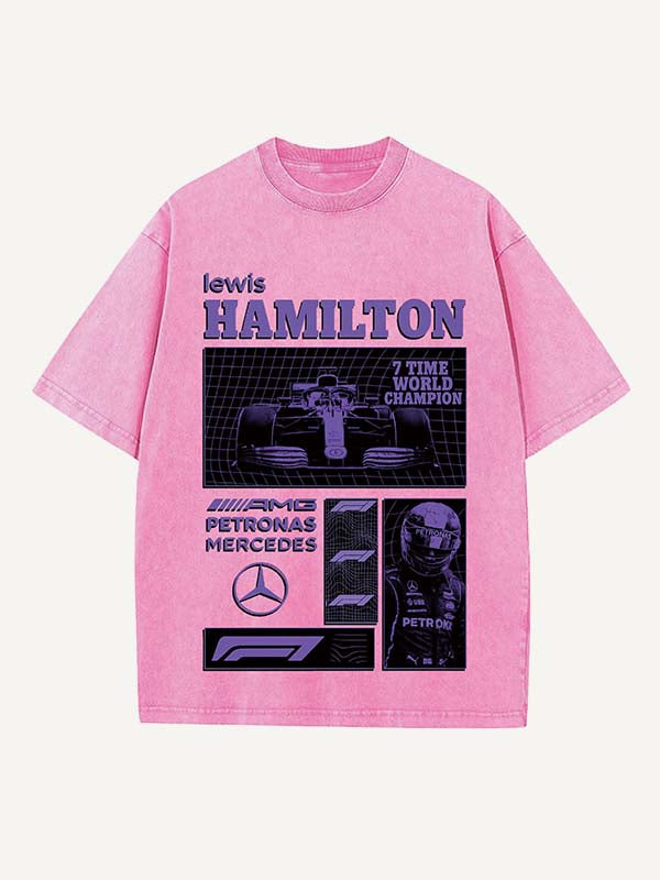 Lewis Hamilton Print Round Neck T-shirt
