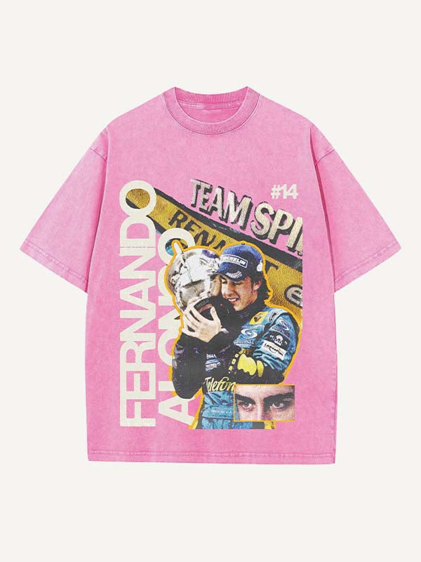 Fernando Alonso Print Round Neck T-shirt