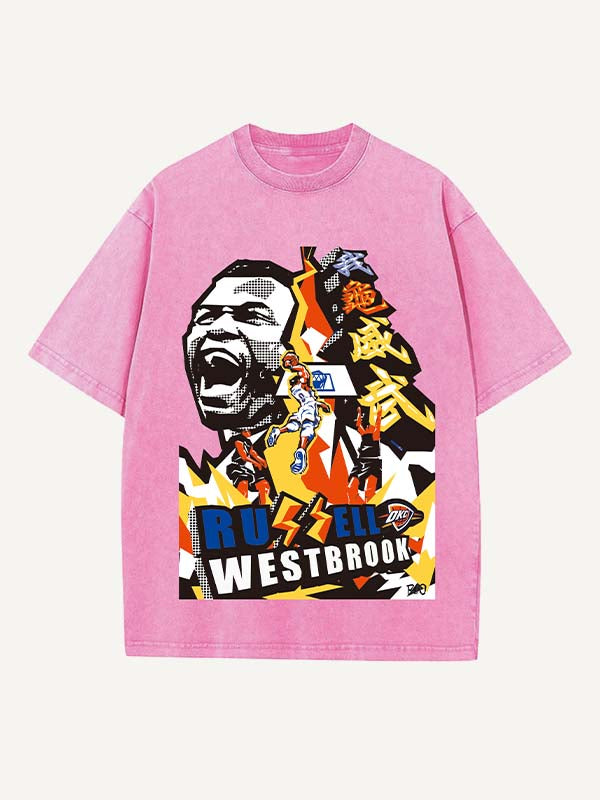 Russell Westbrook Print Round Neck T-shirt