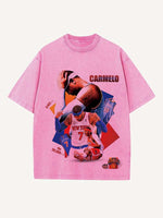 Carmelo Anthony Print Round Neck T-shirt