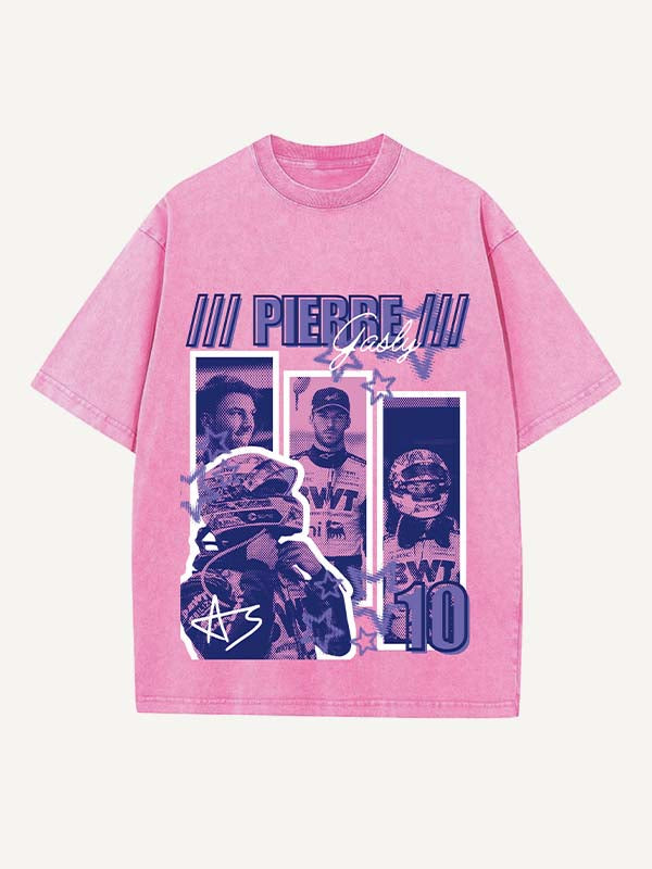 Pierre Gasly Print Round Neck T-shirt