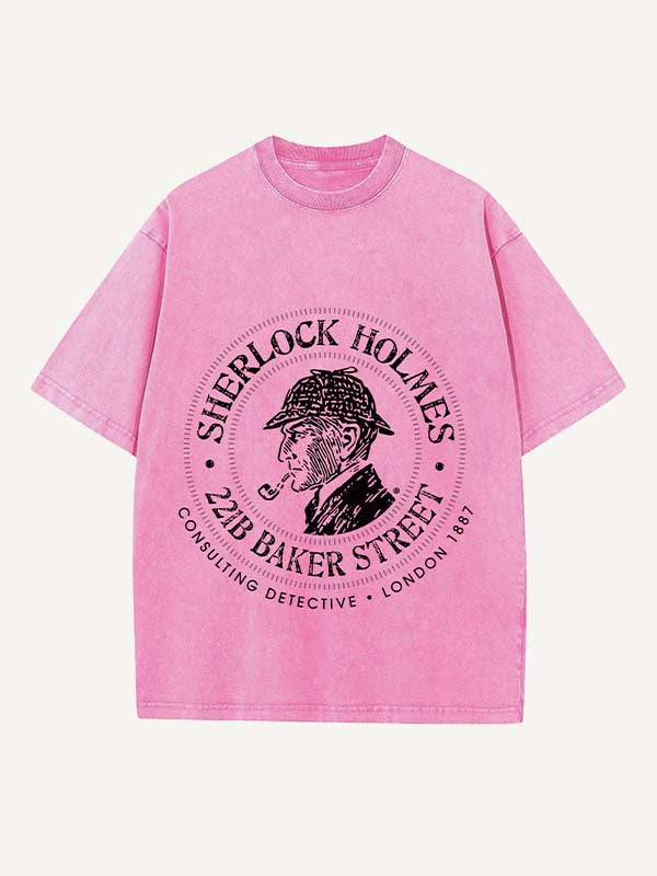 Sherlock Print Round Neck T-shirt