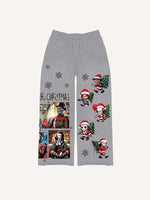 Christmas Horror Print Elastic Waist Pants