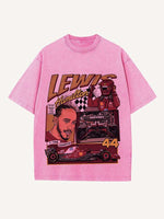 Lewis Hamilton Print Round Neck T-shirt