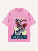Allen Iverson Print Round Neck T-shirt
