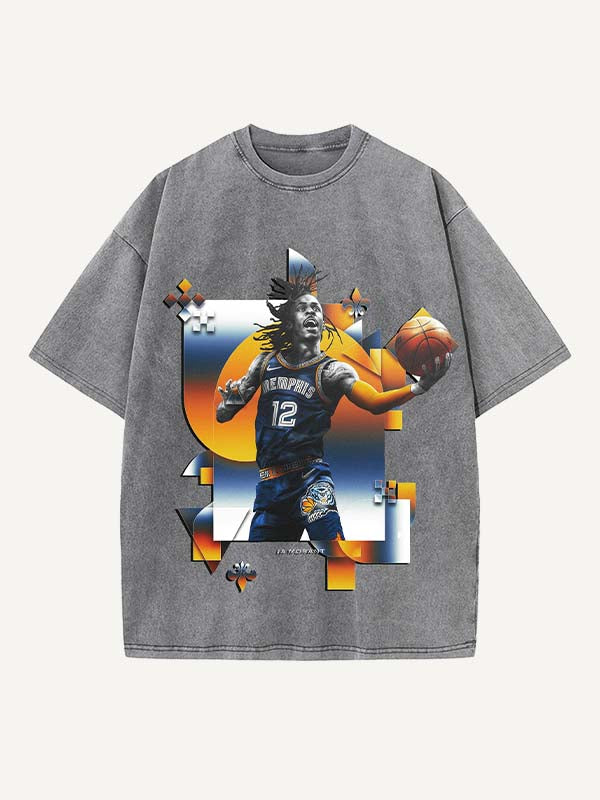 Ja Morant Print Round Neck T-shirt