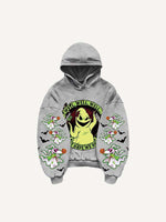 Halloween Ghost&Graphic&Letter Print Slant Pockets Hoodie