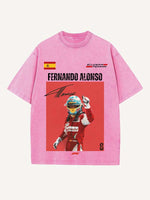 Fernando Alonso Print Round Neck T-shirt