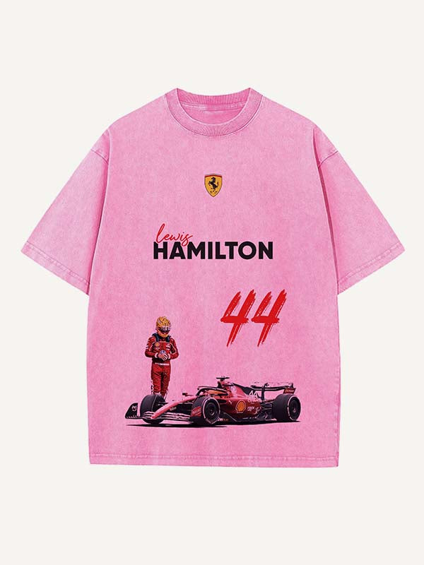 Lewis Hamilton Print Round Neck T-shirt