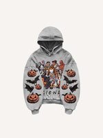 Halloween Horror Print Slant Pockets Hoodie