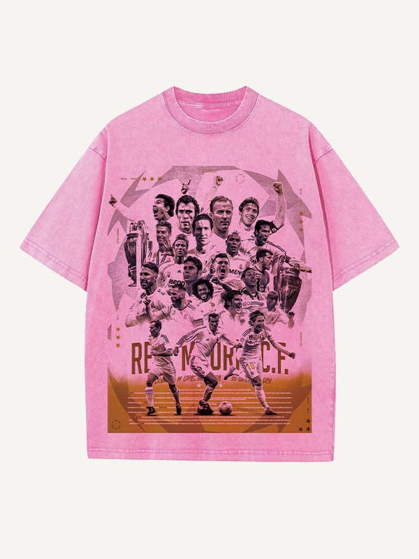 Real Madrid Print Round Neck T-shirt