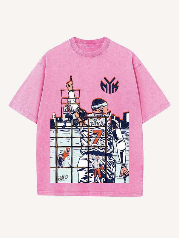 Carmelo Anthony Print Round Neck T-shirt
