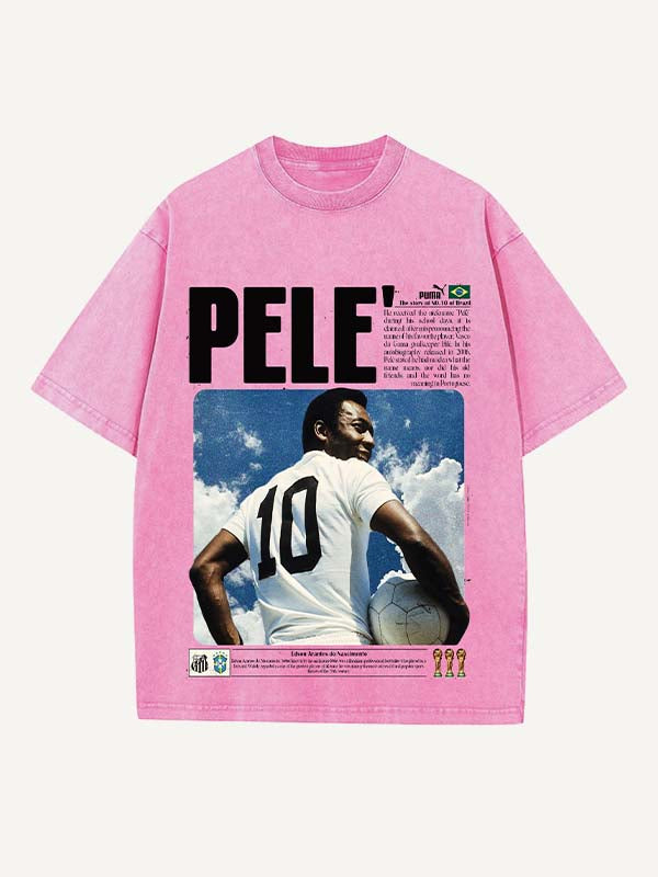 Pelé Print Round Neck T-shirt