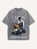 Carlos Sainz Print Round Neck T-shirt