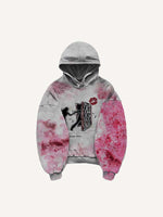 Colorblock Figure&Floral&Lips&Graphic Print Slant Pockets Hoodie