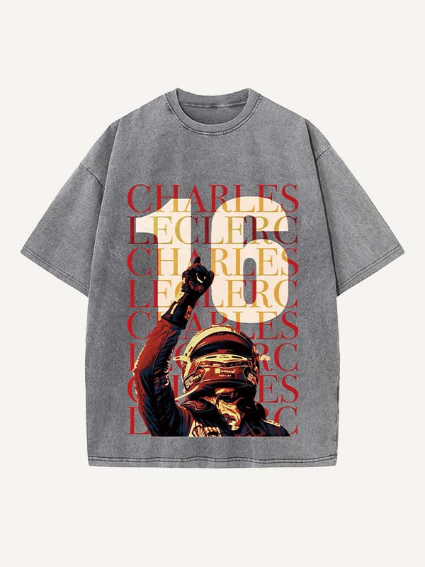 Charles Leclerc Print Round Neck T-shirt