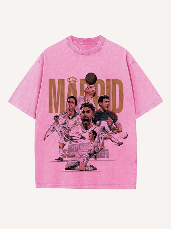 Real Madrid Print Round Neck T-shirt