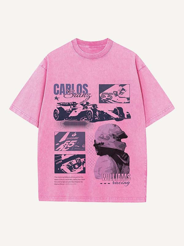Carlos Sainz Print Round Neck T-shirt