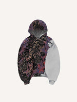 Fire Death Hell Skeleton Army Slant Pockets Hoodie