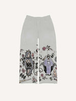 Figure&Graphic Print Elastic Waist Pants