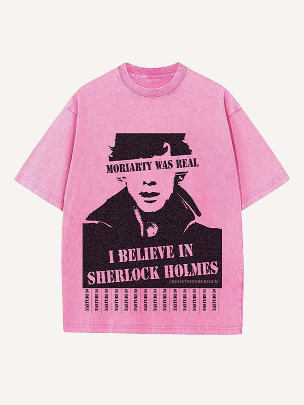 Sherlock Print Round Neck T-shirt